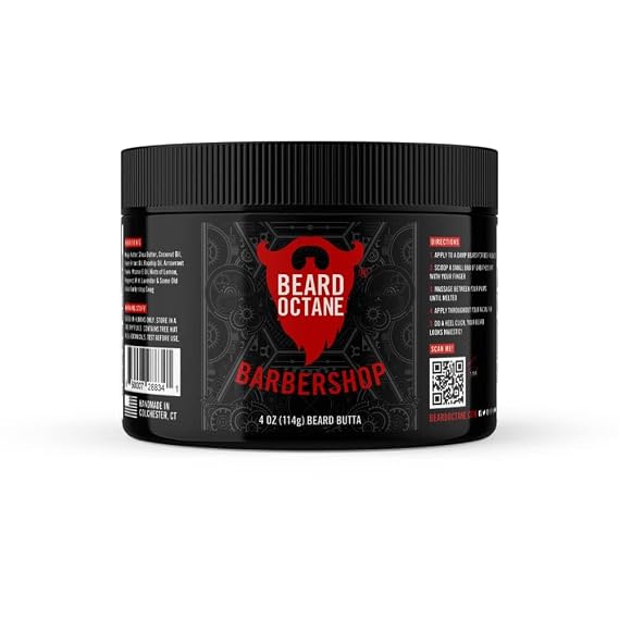Beard Octane Beard Butter for Men Barbershop (Barbershop Cologne) Softens & Conditions Beards With Shea 4oz