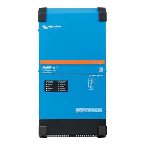 Victron Energy MultiPlus-II Power Inverter 3000VA 12-Volt | Pure Sine Wave Inverter Charger for 120 amp Battery, with PowerAssist Technology