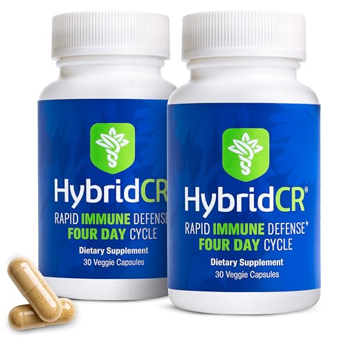 HybridCR Rapid Immunity Supplement | Zinc, Echinacea, Andrographis, Ginseng, Selenium, Gluten-Free & Non-GMO | 5-in-1 Immune Support Supplement | Pharmacist Formulated 2 Month Supply 60 Veggie Caps
