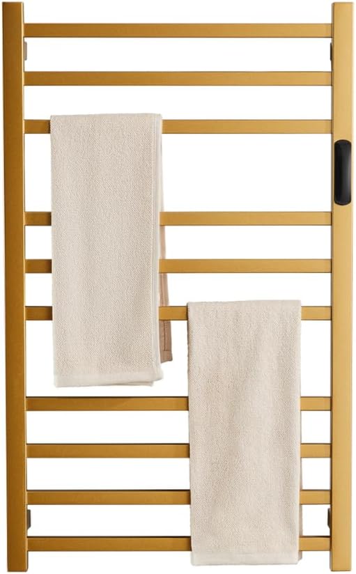Towel Warmer, Stainless Steel Towel Warmer Rack for Bathroom, 10 Bars Wall Mounted Towel Heater with Intelligent Touch Screen Timer, Hardwired