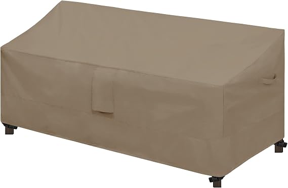 Easy-Going Waterproof Patio Sofa Cover UV Resistant 3 Seater Outdoor Sofa Cover Weatherproof Lawn Patio Furniture Cover with Tape Sealed Seam (79Wx37Dx35H inch, Camel)