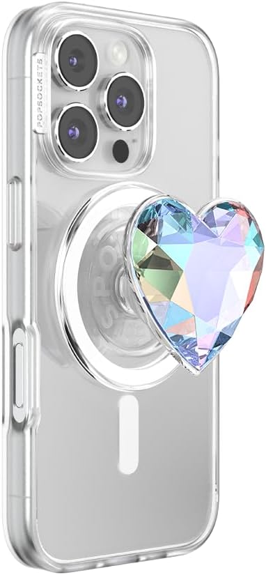 PopSockets Phone Grip for MagSafe, Magnetic Holder- Dichroic Heart