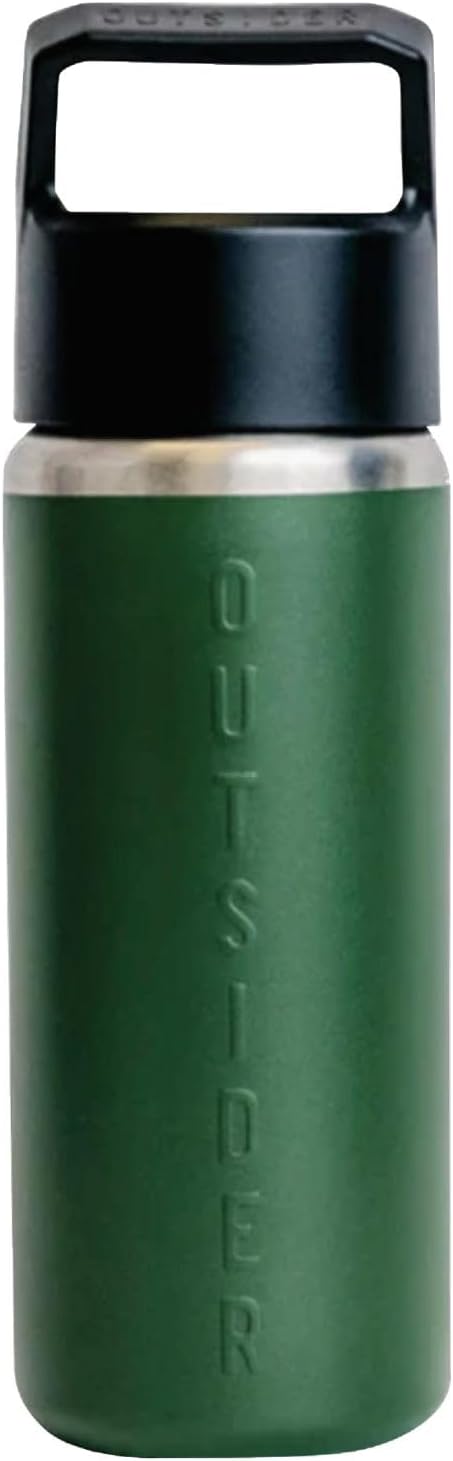Outsider The All Day 26 oz Stainless Steel Vacuum Insulated Water Bottle BPA-Free Lid with Chug Spout for Easy Drinking and Filling Non-Slip Base & Matte Finish - Green