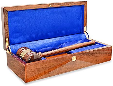Engraved Gavel and Block Set | Judges Personalized Gavel Engraved with Custom Message | Judge Gavel in Walnut Wood with Customized Brass Plaque - by Executive Gift Shoppe