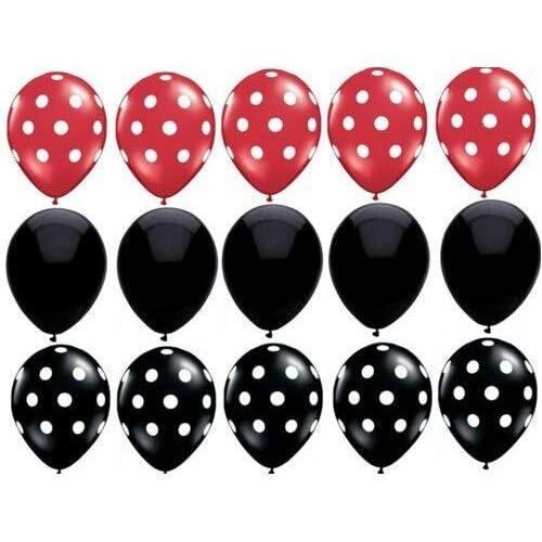 60 Pack Ladybug Red And Black Polka Dot Latex Balloons for theme boy Girl First 1st birthday globos wedding baby shower party decorations Mix Red Black1