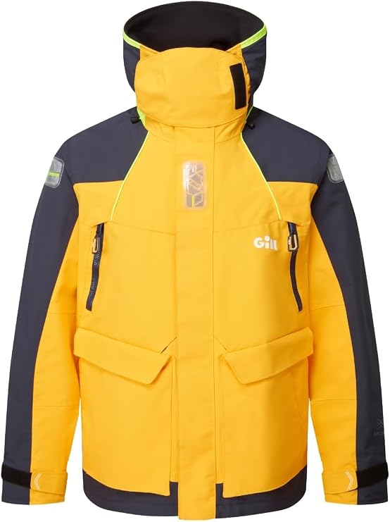 Gill Mens OS2 Offshore Sailing Jacket - Waterproof, Windproof & Breathable (Gold Fusion/Navy, M)