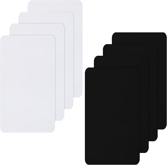 8 Pieces Nylon Repair Patch Self-Adhesive Waterproof Lightweight Repair Patch for Clothing Down Jacket Tent Cloth Bag(Black, White)