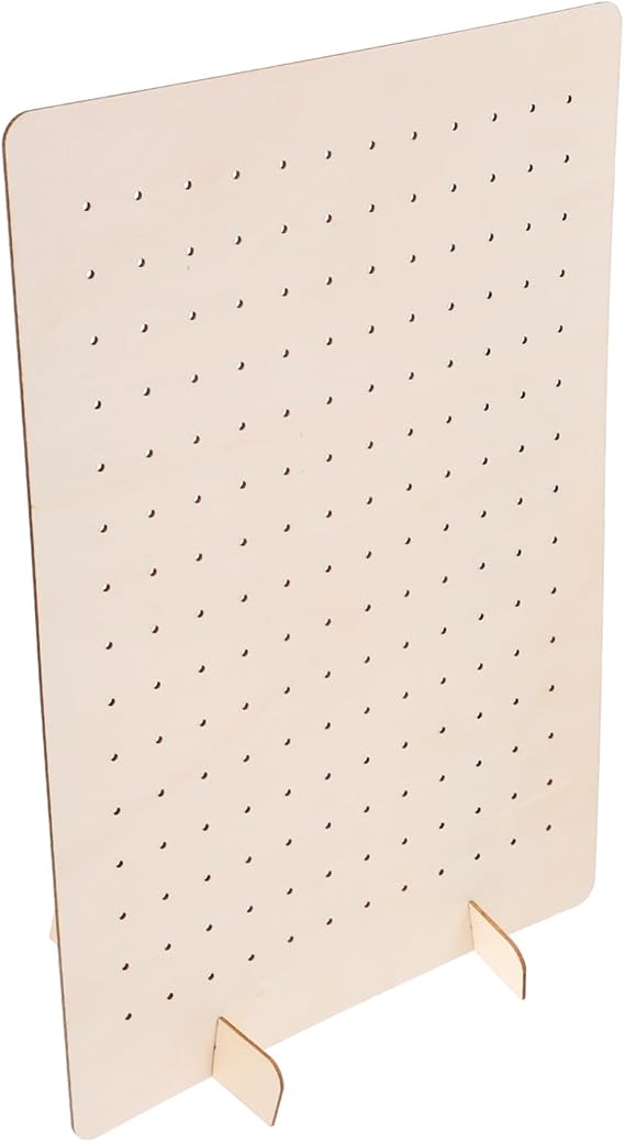 Portable Wooden Jewelry Display Pegboard Stand for Earring Necklace Showcase