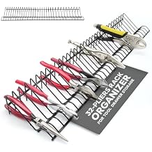 Pliers Rack for Tool Drawer Storage, Holds 32 Tools, Steel Frame, Triple-Coated Vinyl, Adjustable Organizer for Toolboxes, Durable Holder for Home, Garage, and Professional Use