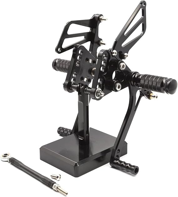 CNC GSXR1000 05-06 Motorcycle Rearset Foot Pegs Rear Set Footrests Fully Adjustable Foot Boards Compatible with GS-X-R GSXR 1000 GSXR1000 GSX-R1000 2005 2006 Black