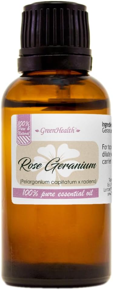 Rose Geranium Essential Oil - 1 fl oz (100% Pure & Uncut) - GreenHealth