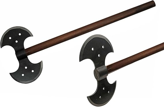 SZCO Dual Head Axe 30 Inch - Camping Axe with Carbon Steel Blade, Burnt Ashwood Handle - Medieval Viking Axe for Outdoor, Display, Costume & Collectors - Ideal Gift for Men