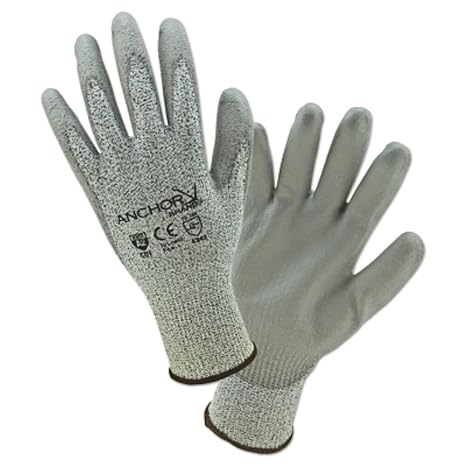 ANCHOR PEPPERED HPPE 13GA GRAY PU COATED XS - 1 Each