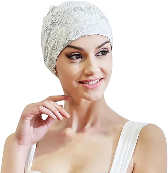 Women Swimming Cap Swim Cap for Girl Ladies Extra Large Swim Cap Bathing Cap Elastic Bath Cap Vintage Swim Cap Long Short Hair Lace Flower Beach Hat Swim Cap Cover Ear Hair Dry Swim Cap No Waterproof