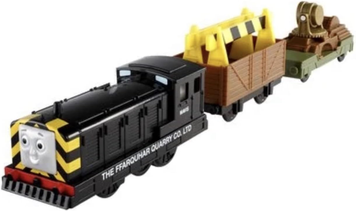 Trackmaster Railway System - Thomas and Friends Motorized Road and Rail Battery Powered Tank Engine : Mavis the Quarry Diesel with Crane and Flatbed