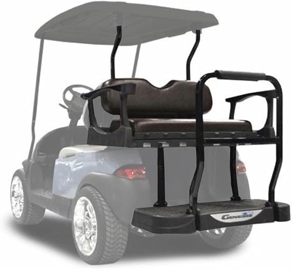 MADJAX Genesis 300 Rear Seat Kit for Club Car Precedent (04-21) / Onward (17-Up) / Tempo (18-Up) Golf Cart (Standard Cushions, Black)