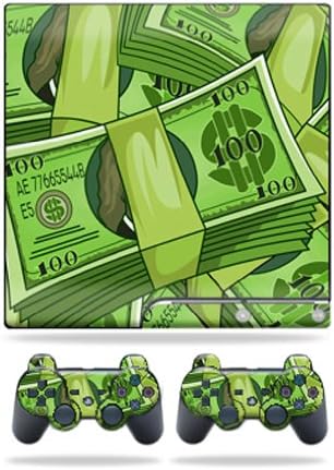MightySkins Skin Compatible with Sony PlayStation 3 PS3 Slim Skins + 2 Controller Skins Sticker Benjamins