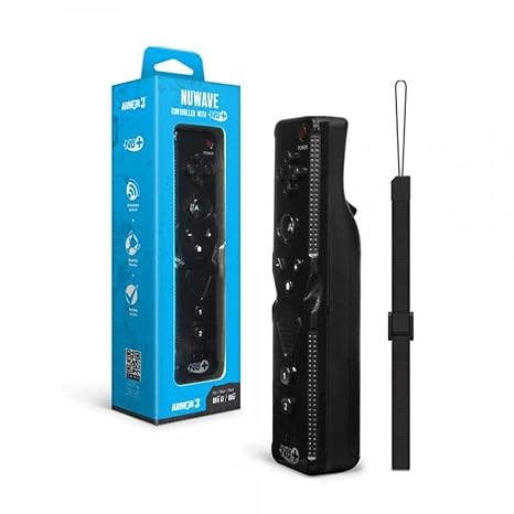 Armor3 Remote Controller (Black) with Nu+ for Nintendo WiiU and Wii Console