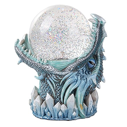 Pacific Giftware Frost Ice Dragon StormBall Iceburg Statue Sound Activated Gliter Sparkle