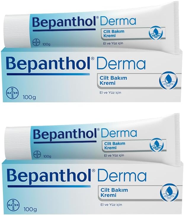 Bepanthol Cilt Bakım Kremi 100 gr 2li Paket l Tüm Cilt Tiplerine Uygun, El ve Yüz İçin Günlük Bakım