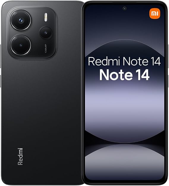 XIAOMI Redmi Note 14 4G Smartphone 8GB + 256GB 6.67 Inch FHD+ AMOLED Display 120Hz MediaTek Helio G99-Ultra 108MP Camera 33W TurboCharge 5500mAh Black (Charger Not Included)