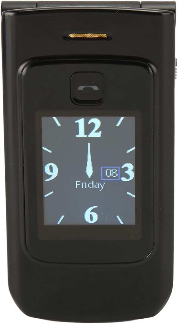 YEEMI K21+ Big Button 4G Flip Cell Phone Dual Screen Speed Dial Basic Mobile Phone with SOS for Elderly (Black)