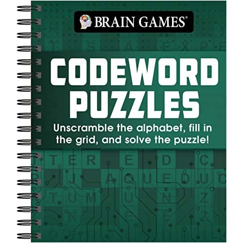 Brain Games - Codeword Puzzle: Unscramble the Alphabet, Fill in the Grid, and Solve the Puzzle! Spiral-bound May 16, 2021