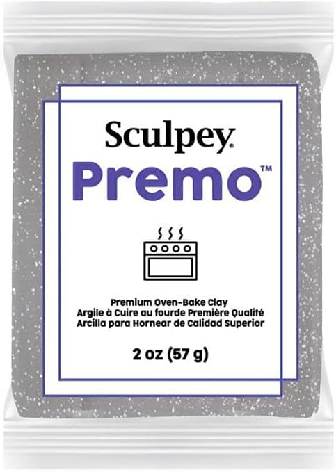 M00336 2oz Premo Sculpey White Gold Glitter 5132 Polymer Clay