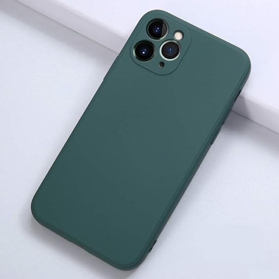 ZEZHOU Liquid Silicone Case Compatible with iPhone 11 Pro Max 6.5", Anti-Scratch & Fingerprint, Microfiber Liner Shockproof Soft Slim Gel Rubber Full Body Covered Drop Protection Case, Pine Green