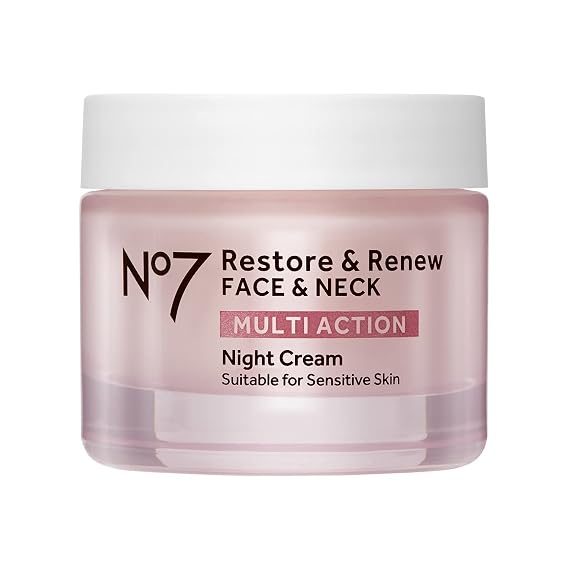No7 Restore & Renew Sculpting Night Cream for Face & Neck, 1.69 Oz