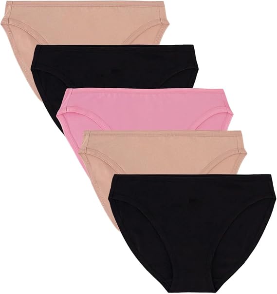 GapBody Women's 5-Pack Organic Cotton Stretch Bikini Panties, Ladies Soft Breathable Comfort Sexy Underwear