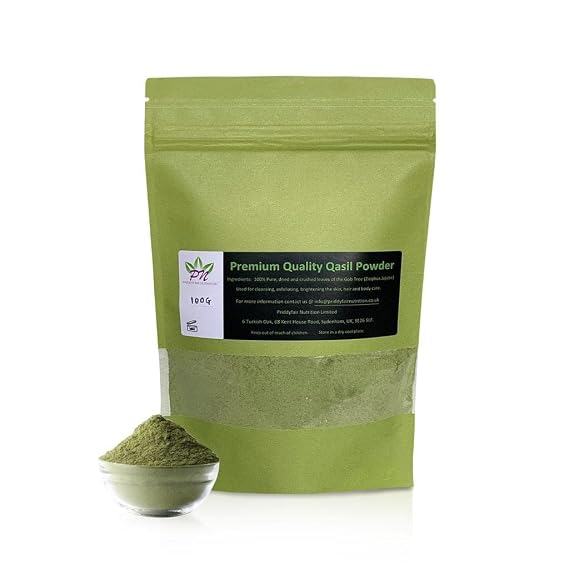 Priddyfair Nutrition Qasil Powder Somalias Beauty secret used for Skincare, Body, Hair Scalp & Face Acne Mask made from a Natural Organic Gob tree Leaf Plant (Ziziphus Jujube) (50g)