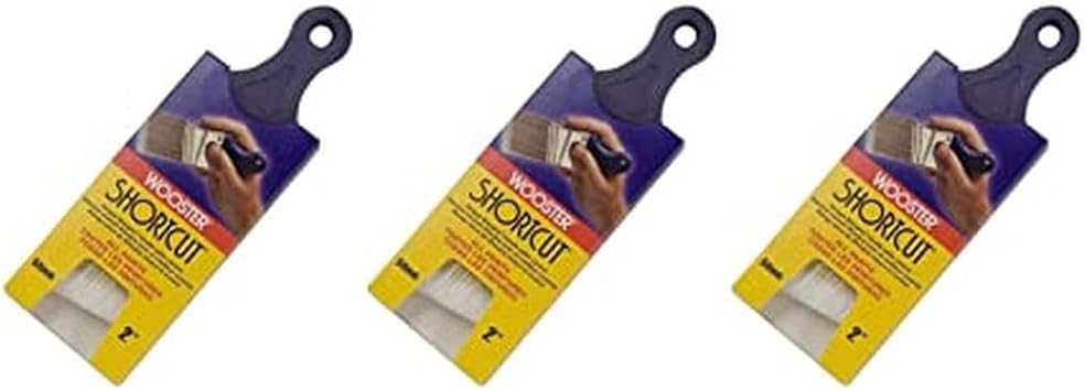 Wooster Brush Q3211-2 Shortcut Angle Sash Paintbrush, 2-Inch, White | Pack of 3