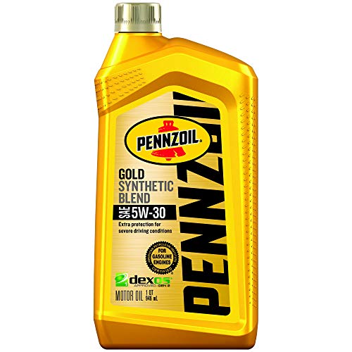 Pennzoil 550042582 SUV, Truck and Minivan 5W-30 Gold Synthetic Blend Motor Oil 1 Quart Bottle, 32 oz, 6 Pack