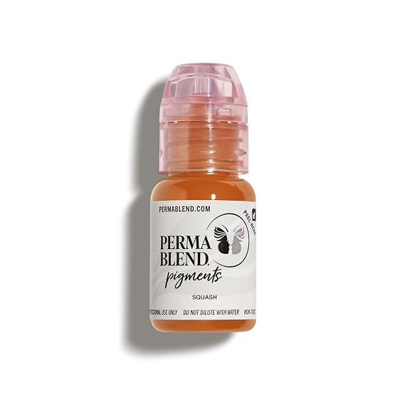 Perma Blend - Squash - Orange-Based Brown Tattoo Ink for Permanent Makeup - Lip Blush Microblading Ink to Enhance Color - Lip Blushing & Tattoo Supplies - Vegan (0.5 oz)