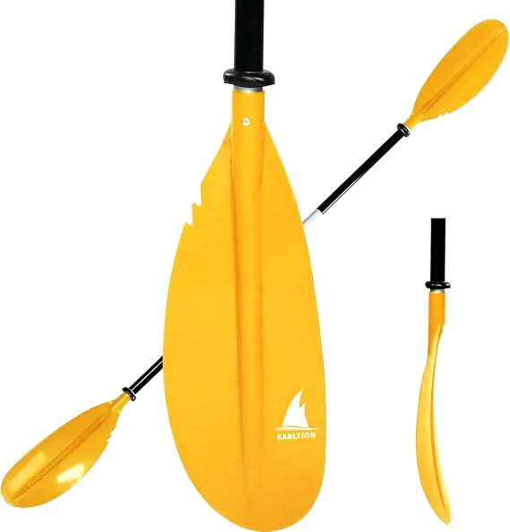 Karltion Kayak Paddle - Adjustable 2 Pieces Aluminum Alloy Shaft with Glass Fiber Blade for Surfing,Oar Fishing Easy Packable Travel