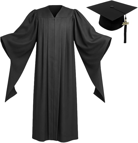 Classic Masters Graduation Cap and Gown, Unisex Cap & Gown Masters Degree Regalia