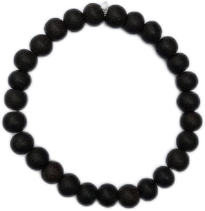 Karungali Bracelet original (1 cm bead big) - Black Ebony Wood Bracelet - relieve from depression - ISO CERTIFIED - SINDINGA9