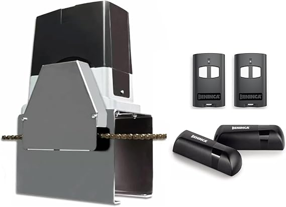 Beninca Bull 424 FC Sliding Gate Opener Kit Chain-Driven Operator for Gates Up to 600 lbs & 20 ft, Built-in Control Board & Receiver