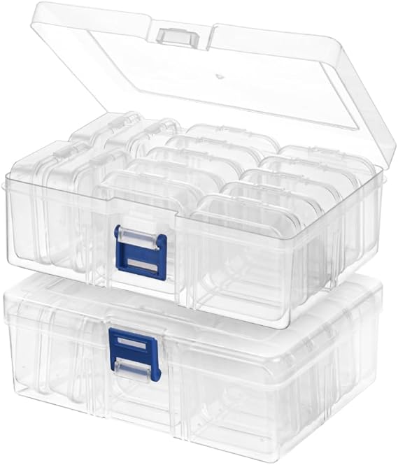 AUAUY Bead Organizer Box, 30Pcs Clear Plastic Storage Containers for Beads