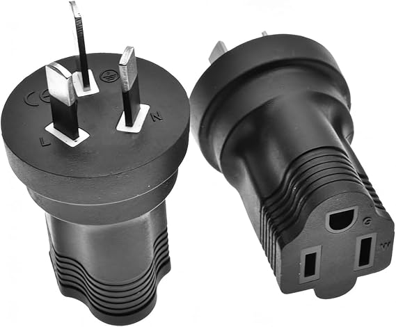 Tekit AU US Plug Adapter,USA NEMA 5-15R to Australia AU/New Zealand AS3112 Three Prong Molded Travel Adapter,Australian Plug Adapter from USA Electrical Adapters.1-Pack