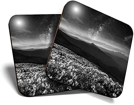 2 x Square Coasters - Carpathian Mountains Ukraine Cork Backed Home Kitchen Accessory Tea Coffee Mug Mat #38445 [Energy Class A+]