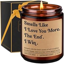 GSPY Scented Candle, I Love You More Gifts for Him, Her - Cute Birthday Gifts for BF, GF, Husband, Wife - Funny Anniversary, Fathers Day, Mothers Day Ideas for Girlfriend, Boyfriend, Couples, Women