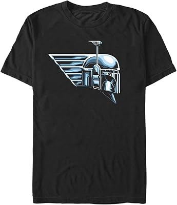 STAR WARS Book Fett Chrome Boba Helmet Mens Tops Short Sleeve Tee Shirt