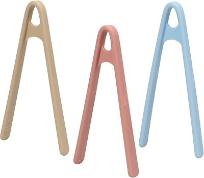3-Pack Mini Silicone Tongs 5.5 Small Kitchen Tongs in 3 Colors for Cooking, Serving & Fine Motor Skills