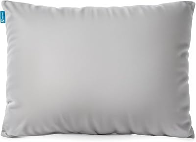 Gray Small Shredded Memory Foam Pillow for Travel and Camping - Compressible Medium Firm Bed Pillow, Breathable Cover, Machine Washable, Backpacking, Airplane and Car