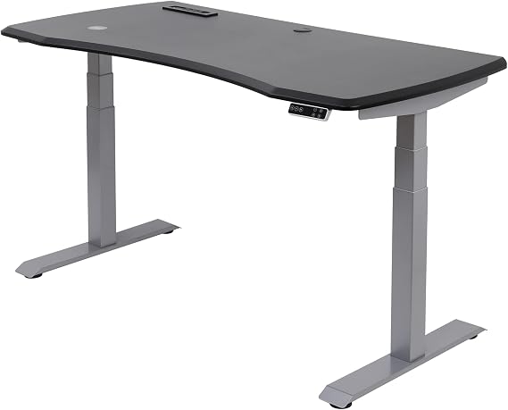 WorkPro Electric 60"W Height-Adjustable Standing Desk with Wireless Charging, Black