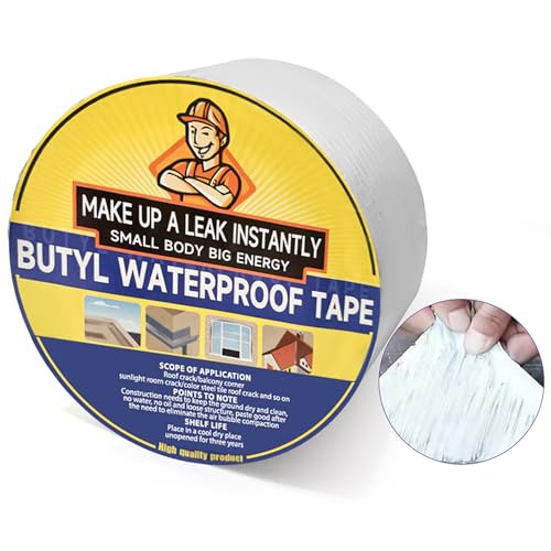 Butyl Tape - 2 x 16 Waterproof Sealing Tape Silver for RV, Roof, Window & Pipe Repair - Self-Adhesive Aluminum Foil Tape for EPDM Rubber, Glass, Boats & HVAC - UV Resistant & Weatherproof