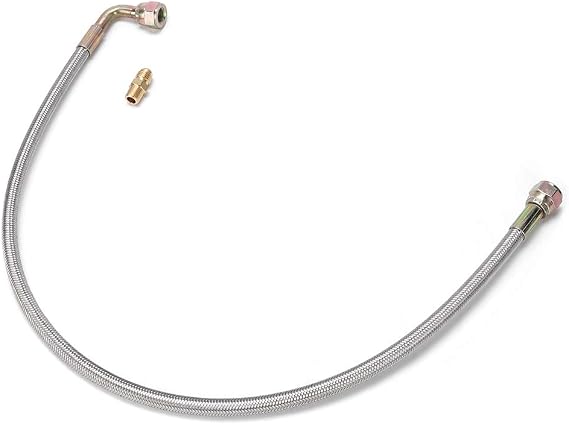 Car Turbo Oil Line Kit, 24in T3/T4 Turbo Oil Feed Line,Oil Analysis Kit,Turbo Steel Oil Feed Line 90 Degree 4an Port Kit Fit For Many Kindgs Cars