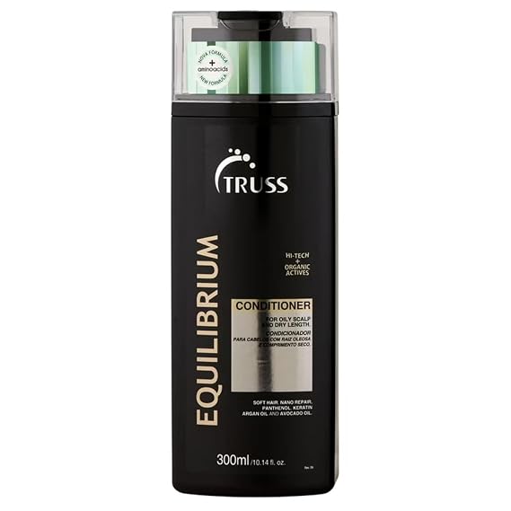 TRUSS Equilibrium Conditioner for Oily Scalp - Hydrating Conditioner with Keratin & Argan Oil - Balancing Formula for Oily Scalp & Dry Ends - Reduces Frizz & Restores Softness (10.14 oz)
